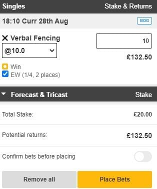 each-way bet on Betfair