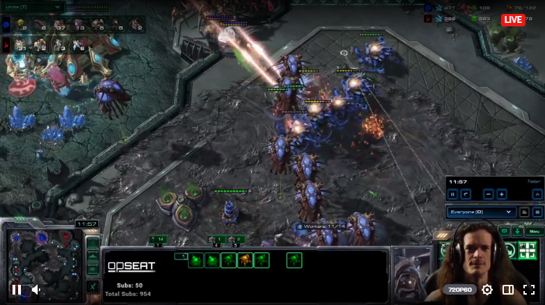 screenshot of starcraft 2 match underway