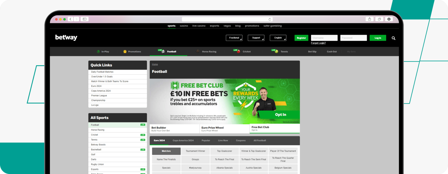 betway football betting desktop screenshot