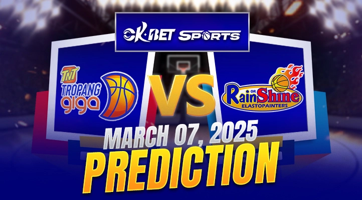 a logo of matchup between two pba teams tnt vs rain or shine game 5